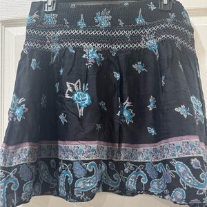 Black Smocked Bubble Mini Skirt for Casual Wear